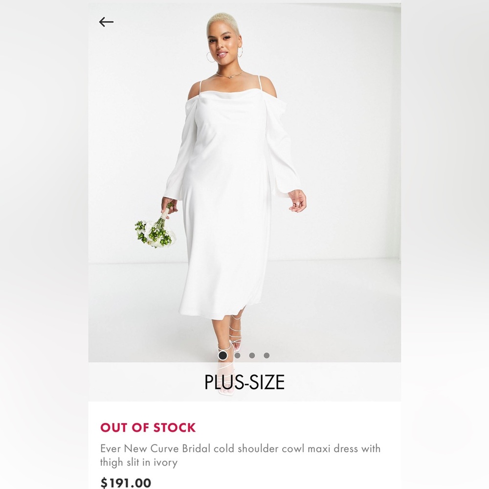 Ever New Curve Bridal cold shoulder cowl neck dress
